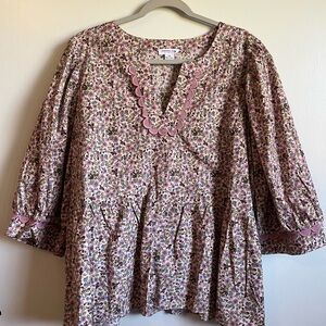 Chic Soul Pink Floral Blouse